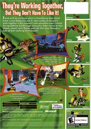 Box back cover for Crash Twinsanity on the Microsoft Xbox.