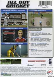 Box back cover for Cricket 2005 on the Microsoft Xbox.