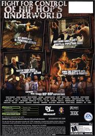 Box back cover for Def Jam: Fight for NY on the Microsoft Xbox.