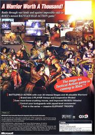 Box back cover for Dynasty Warriors 3 on the Microsoft Xbox.