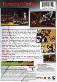 Box back cover for ESPN College Hoops 2K5 on the Microsoft Xbox.