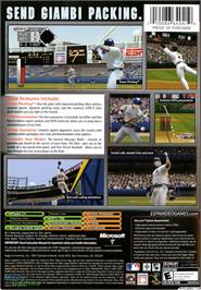 Box back cover for ESPN Major League Baseball on the Microsoft Xbox.