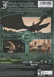 Box back cover for Eragon on the Microsoft Xbox.