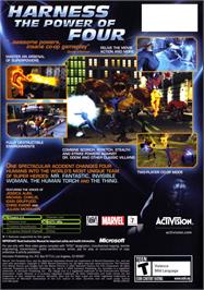 Box back cover for Fantastic 4 on the Microsoft Xbox.