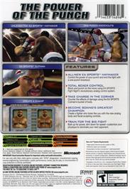 Box back cover for Fight Night Round 2 on the Microsoft Xbox.
