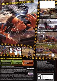 Box back cover for FlatOut on the Microsoft Xbox.