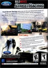 Box back cover for Ford Bold Moves Street Racing on the Microsoft Xbox.