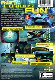 Box back cover for Fuzion Frenzy on the Microsoft Xbox.