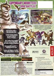 Box back cover for Godzilla: Destroy All Monsters Melee on the Microsoft Xbox.