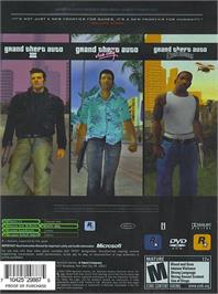 Box back cover for Grand Theft Auto: The Trilogy on the Microsoft Xbox.