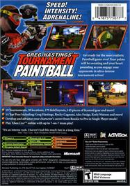 Box back cover for Greg Hastings' Tournament Paintball MAX'D on the Microsoft Xbox.