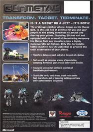 Box back cover for Gun Metal on the Microsoft Xbox.