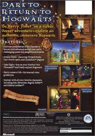 Box back cover for Harry Potter and the Chamber of Secrets on the Microsoft Xbox.