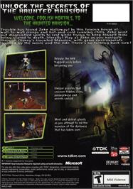 Box back cover for Haunted Mansion on the Microsoft Xbox.