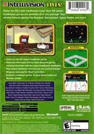 Box back cover for Intellivision Lives on the Microsoft Xbox.