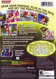 Box back cover for Karaoke Revolution Party on the Microsoft Xbox.