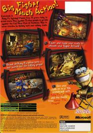 Box back cover for Kung Fu Chaos on the Microsoft Xbox.