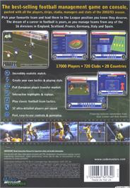 Box back cover for LMA Manager 2003 on the Microsoft Xbox.