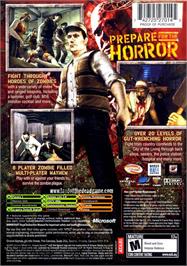 Box back cover for Land of the Dead: Road to Fiddler's Green on the Microsoft Xbox.
