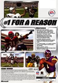 Box back cover for Madden NFL 2002 on the Microsoft Xbox.