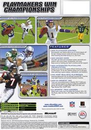 Box back cover for Madden NFL 2004 on the Microsoft Xbox.