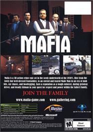 Box back cover for Mafia on the Microsoft Xbox.