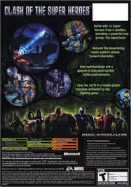 Box back cover for Marvel Nemesis: Rise of the Imperfects on the Microsoft Xbox.