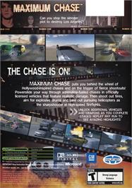 Box back cover for Maximum Chase on the Microsoft Xbox.