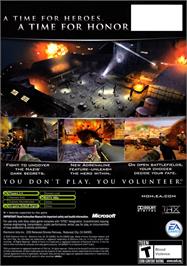 Box back cover for Medal of Honor: European Assault on the Microsoft Xbox.