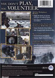 Box back cover for Medal of Honor: Frontline on the Microsoft Xbox.
