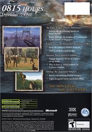 Box back cover for Medal of Honor: Rising Sun on the Microsoft Xbox.