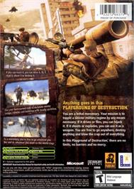 Box back cover for Mercenaries: Playground of Destruction on the Microsoft Xbox.