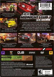 Box back cover for Midnight Club 3: DUB Edition on the Microsoft Xbox.
