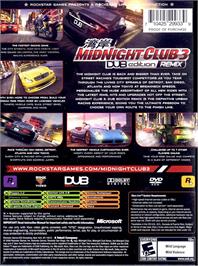 Box back cover for Midnight Club 3: DUB Edition Remix on the Microsoft Xbox.