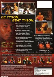 Box back cover for Mike Tyson Heavyweight Boxing on the Microsoft Xbox.