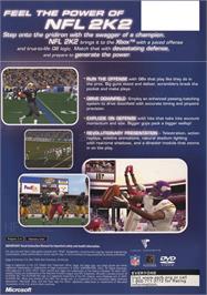 Box back cover for NFL 2K2 on the Microsoft Xbox.