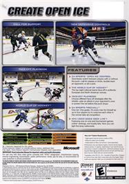 Box back cover for NHL 2005 on the Microsoft Xbox.