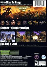 Box back cover for Oddworld: Stranger's Wrath on the Microsoft Xbox.