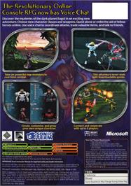 Box back cover for Phantasy Star Online Episode I & 2 on the Microsoft Xbox.