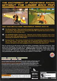 Box back cover for Pocketbike Racer on the Microsoft Xbox.