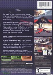 Box back cover for Powerdrome on the Microsoft Xbox.