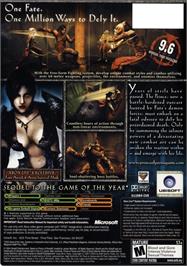 Box back cover for Prince of Persia: Warrior Within on the Microsoft Xbox.