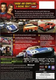 Box back cover for Pro Race Driver on the Microsoft Xbox.