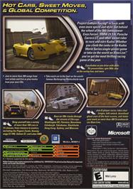 Box back cover for Project Gotham Racing 2 on the Microsoft Xbox.