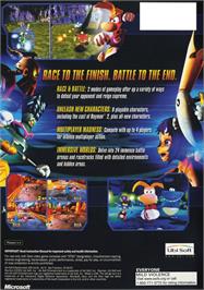 Box back cover for Rayman Arena on the Microsoft Xbox.