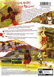 Box back cover for Red Ninja: End of Honor on the Microsoft Xbox.