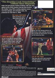 Box back cover for Rocky on the Microsoft Xbox.