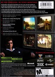 Box back cover for Scarface: The World is Yours on the Microsoft Xbox.