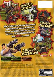 Box back cover for Serious Sam 2 on the Microsoft Xbox.