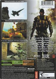 Box back cover for Shadow Ops: Red Mercury on the Microsoft Xbox.
